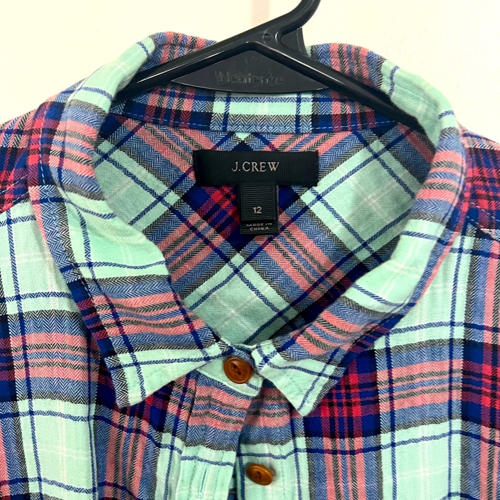 J.Crew plaid button down size 12 - Picture 2 of 3